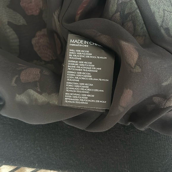 Satin Club Monaco floral print bomber jacket - Picture 3 of 3